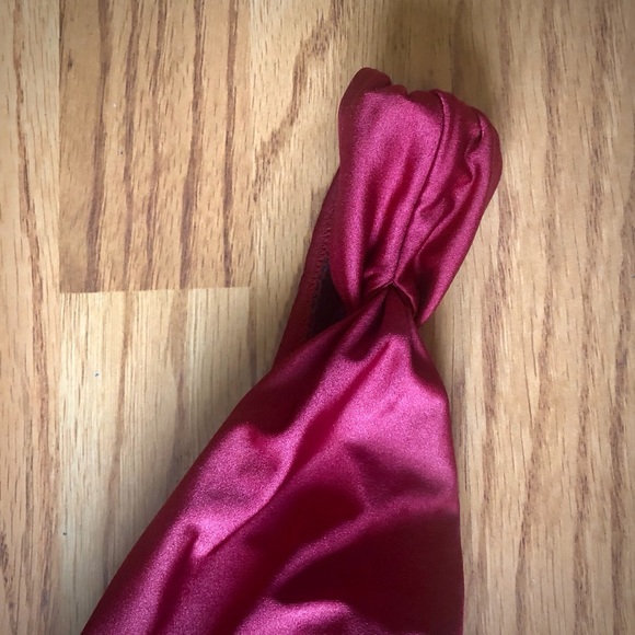 Red One Piece Swimsuit with Plunging Neckline - Picture 3 of 10